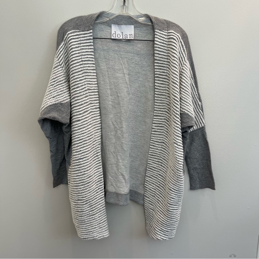 Anthropologie Dolan Gray White Loose Knit Sweater Dolman Sleeve Cardigan Size S